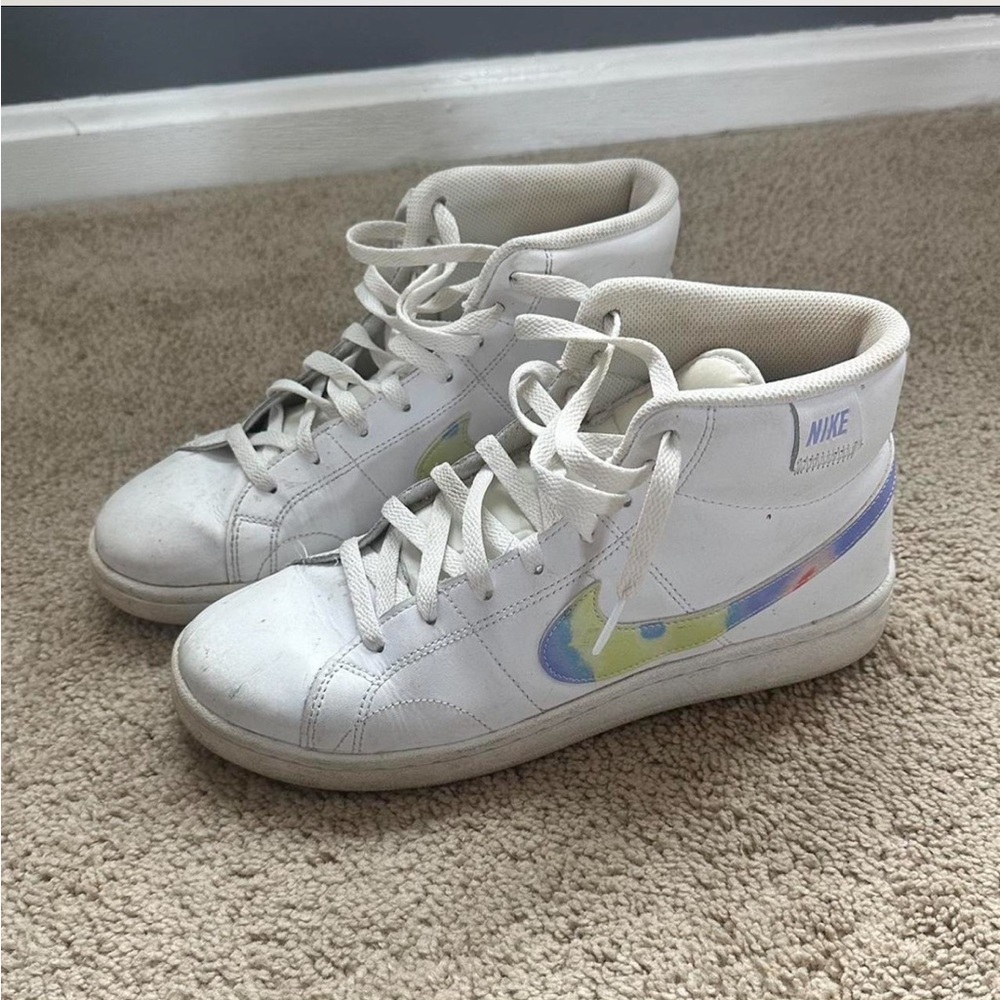 Nike White High-Tops with Iridescent Accents